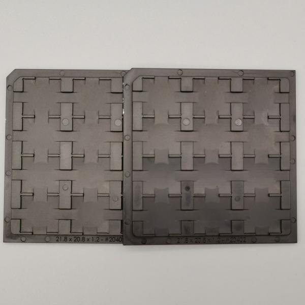 Quality Black Plastic Waffle Pack Tray ESD 12PCS High Temperature Tray for sale