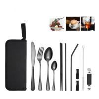 China Portable Travel Stainless Steel Cutlery Set, Reusable With A Case For Fixing Tableware 11  Pieces factory