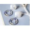 China Forget-Me-Not Handcrafted Blue White Cube Single Stone And Germany Resin Ring Earrings For Christmas factory