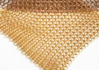 China Space Divider Metal Mesh Drapery , Hotel Curtain Brass Wire Chainmail Ring Mesh factory
