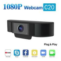 China plug and play 1080P HD Webcams Computer Web Cam Live Streaming Webcam with Dual mics factory