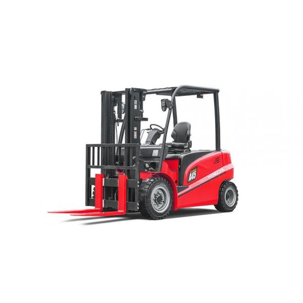 Quality A Series Four Wheel Electric Forklift Truck 4.0 - 5.0 Ton Red Color For Warehouse / Port for sale