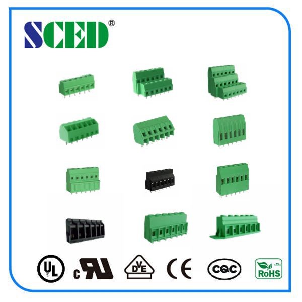 China Brass 5.08mm Spacing PA66 300V 10A M3 Screw Terminal Block Connector 14 - 30 AWG factory