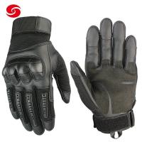 China Black Nylon Windproof Military Tactical Gloves With Fingers For Man factory