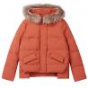 China Young Yellow Polyester Bomber Jacket With Fur Hood Womens factory