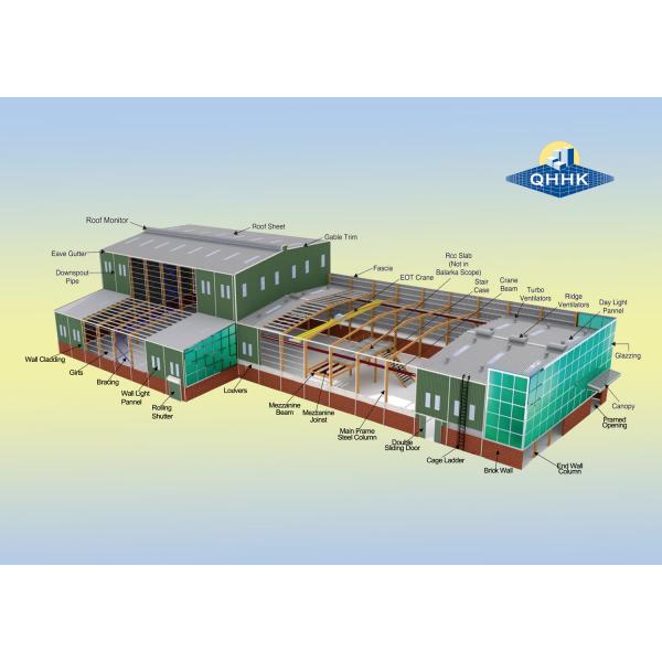 Quality Water Proof Steel Structure Workshop Buildings Hot Dip Galvanized Surface for sale