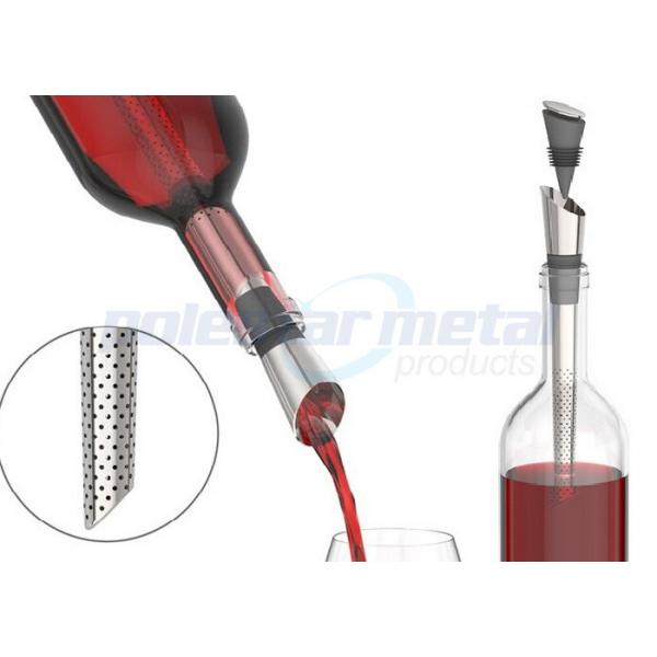 Quality Customed 8" Overall Length Stainless Steel Wine Pour Spout With Stopper for sale