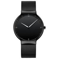 Quality Black Dial Black Stainless Steel Strap Watch , Stainless Steel Back Quartz Watch for sale
