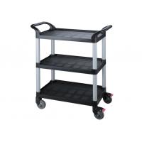 China Multi - functiona l3 - Layer Plastic Dining Cart with Side Waste - Collecting Bins for sale
