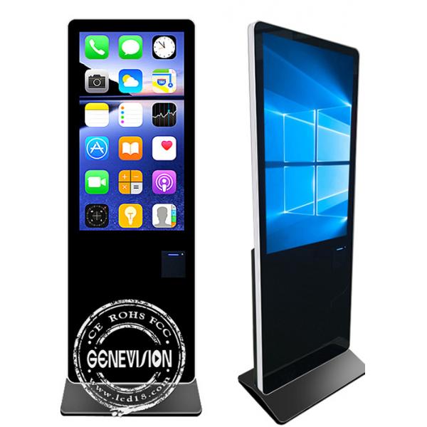 Quality 43 Inch Floor Stand Wifi Lcd Digital Signage Player With 80mm Terminal Printer for sale