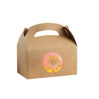 China Custom Recycled Brown Kraft Paper Box With Handle for Food Packaging Distribution for sale
