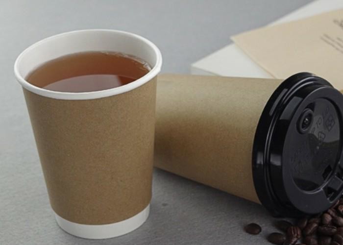 China 12oz Kraft To Go Paper Coffee Cups Suitable For Hot Foods Up To 220° Fahrenheit factory
