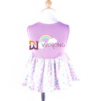 Quality Customized CVC Jersey Rainbow Pet Dress Digital Print Pongee dog tutu skirt for sale