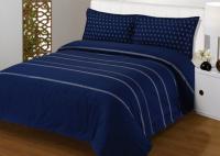 China 4Pcs Blue Bedding Sets , 100% Cotton Diamond Embroidered Navy Simple Bedding Sets factory