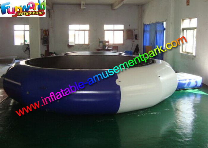 China Plato Durable Inflatable Water Toys Jumping Trampoline With Small Platform factory