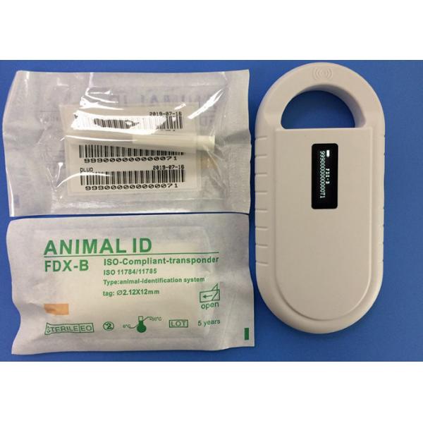 Quality RFID ISO Transponder Microchip 6 Stickers With Reusable Injector 2.12*12mm for sale