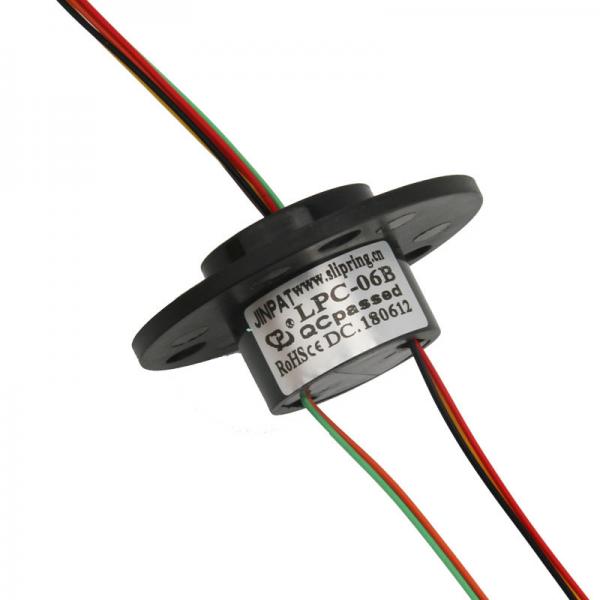 Quality Cap Type Rotary Slip Ring 6 Circuit 2A 240 VAC/DC Low Contact Resistance for sale