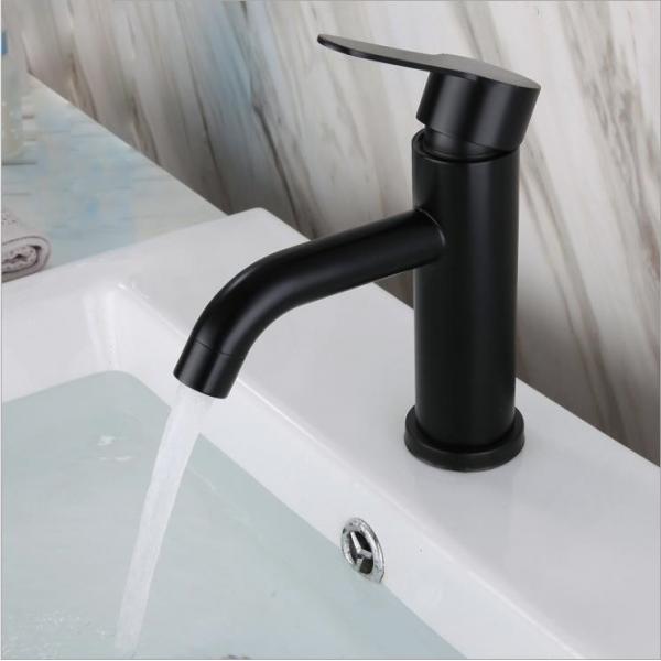 Quality SUS304 Stainless Steel Single Hole Single Handle Basin Mixer In Matte Black SN for sale