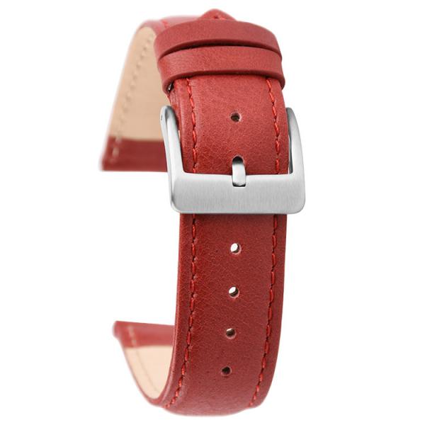 Quality Rufous Color Leather Watch Strap Bands PVD Plating Stainless Steel Buckle for sale