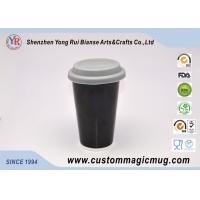 China Black Starbucks Ceramic Travel Mug With Lid , Large Ceramic Coffee Mugs factory