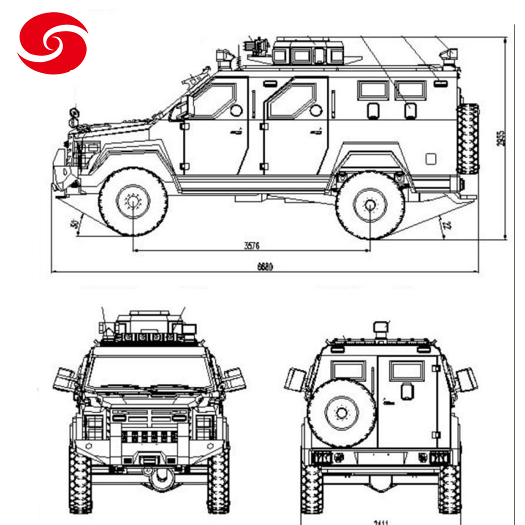 Military APC 6*6 Bulletproof and Explosion Proof Armoured Car