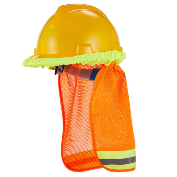 Quality Polyester Breathable Hard Hat Shade Accessories Orange Hard Hat Neck Shield for sale