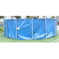 China Collapsible 30000L PVC Tarpaulin Fish Tank UV Stabilized With Metal Mesh Diy Fish Pond factory