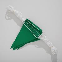 China PVC Triangle Custom Made Pennants Flags Green Safety For Construciton And Roadway factory