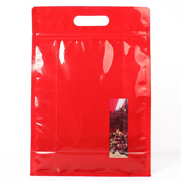Quality Red Color Stand Up Ziplock Bags Food Grade Material For Potato Cracker for sale