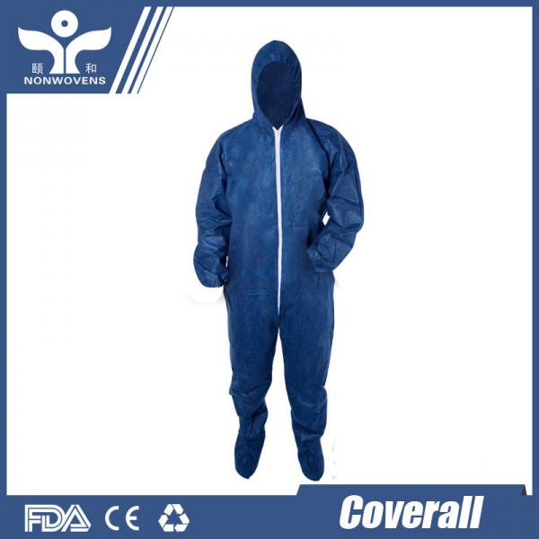 Quality YIHE Spunbond Disposable Protective Wear , 68gsm Blue Disposable Coveralls for sale