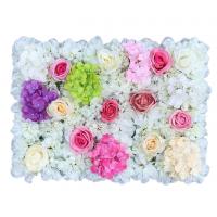 China Silk Hydrangea Rose Artificial Flower Backdrop Wall Panel in bulk factory