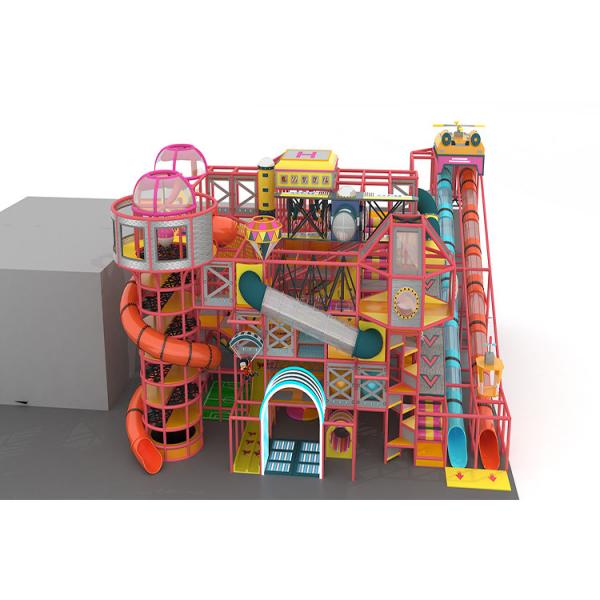 Quality Giant Slides Kids Indoor Playground Equipment Fireresistant 8m Hight for sale