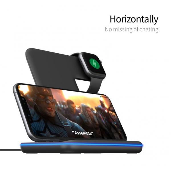 Quality Mobile 10w Qi Multifunctional Wireless Charger 3 In 1 Short Circuit Protect for sale