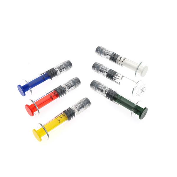 Quality Colored Plunger Luer Lock Syringes 1ml Hemp CBD Concentrate Syringes for sale