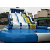 China Sea Fish Commercial Inflatable Water Slides Customized Size With Pool factory