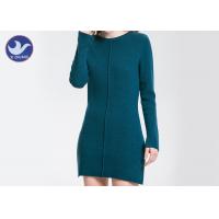 China Acrylic Cotton Womens Knitted Dresses , Long Sleeve Knitted Jumper Dress Mini Casual Style factory