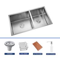 China 1.2mm Thickness Brushed Stainless Steel Undermount Sink For Kitchen factory