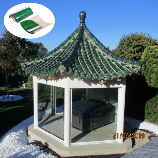 Quality Traditional Chinese green glazed roof tiles for Asian gazebo for sale