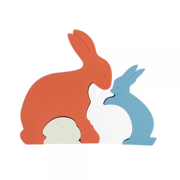 Quality Bunny Rabbit Silicone Toddler Jigsaw Puzzle Eco Friendly For Baby for sale