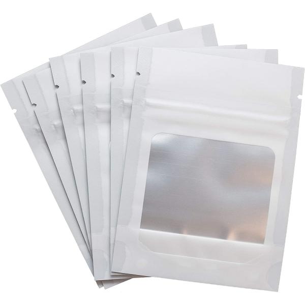 Quality Smell Proof Foil Mylar Resealable Pouch Laminated Packaging Bags With Clear Window for sale