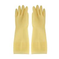 Quality Anti Leakage Flock Lined Gloves Natural Latex 380mm Extra Long Dish Gloves for sale
