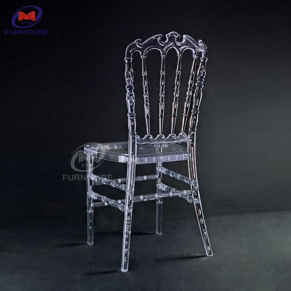 Quality Crystal Ice Napoleon Back Resin Chiavari Chair Event Furniture For Wedding for sale