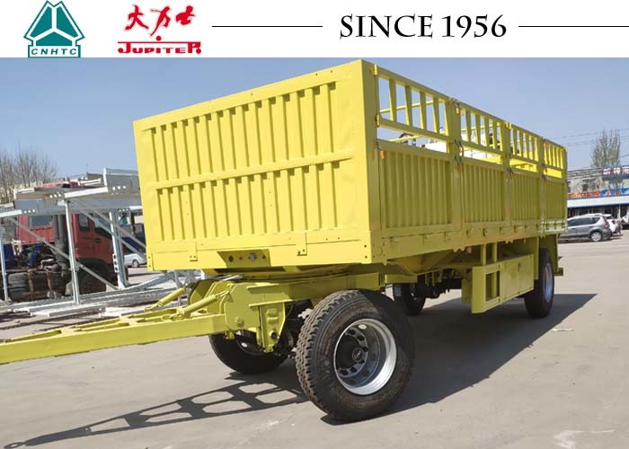 China 30FT 2 Axle Storehouse Pulling Flatbed Trailer For Africa , Mechanical Suspension factory