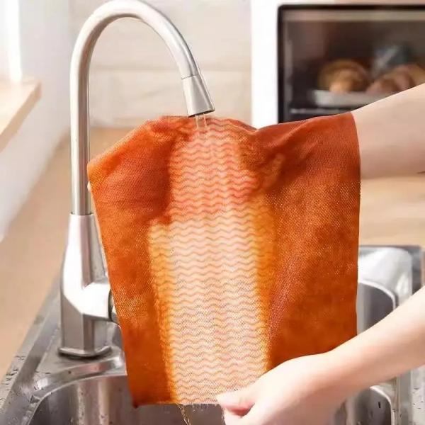 Quality Waterproof Kitchen Cloth Wipes Durable , Food Grade Disposable Dish Towels for sale
