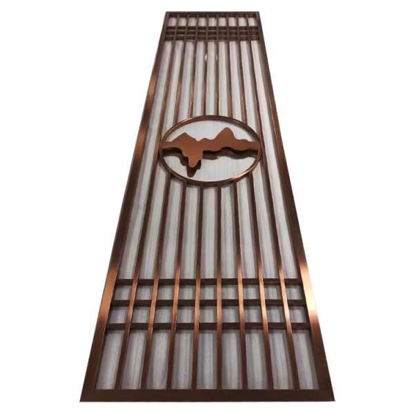 Quality Rose Gold Decorative Metal Wall Dividers SS201 Laser Cut Wall Partitions for sale