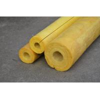 China High Temp Glass Wool Pipe Insulation , Yellow Glasswool Pipe Cover factory
