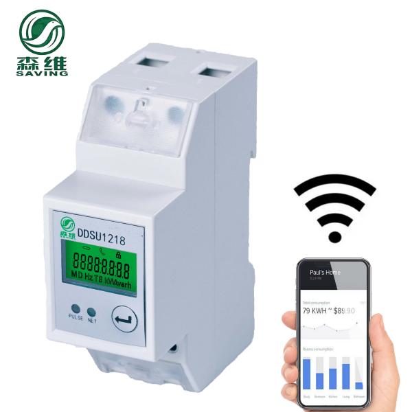 Quality 2P 60A Single Phase Din Rail Energy Meter Direct Wiring Single Phase Power Monitor for sale