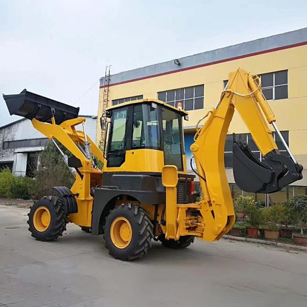 Quality 2500kg Towable Backhoe Loader Machine With 4 In 1 Bucket for sale
