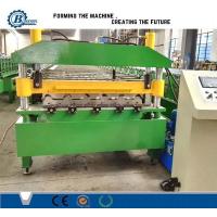 China Automatic PLC Control Glavanized Trapezoidal Roofing Sheet Roll Forming Machine With Hydraulic Station for sale