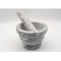 Quality Customized Natural Stone Mashing Bowl Well Designed Nice White With Vein for sale